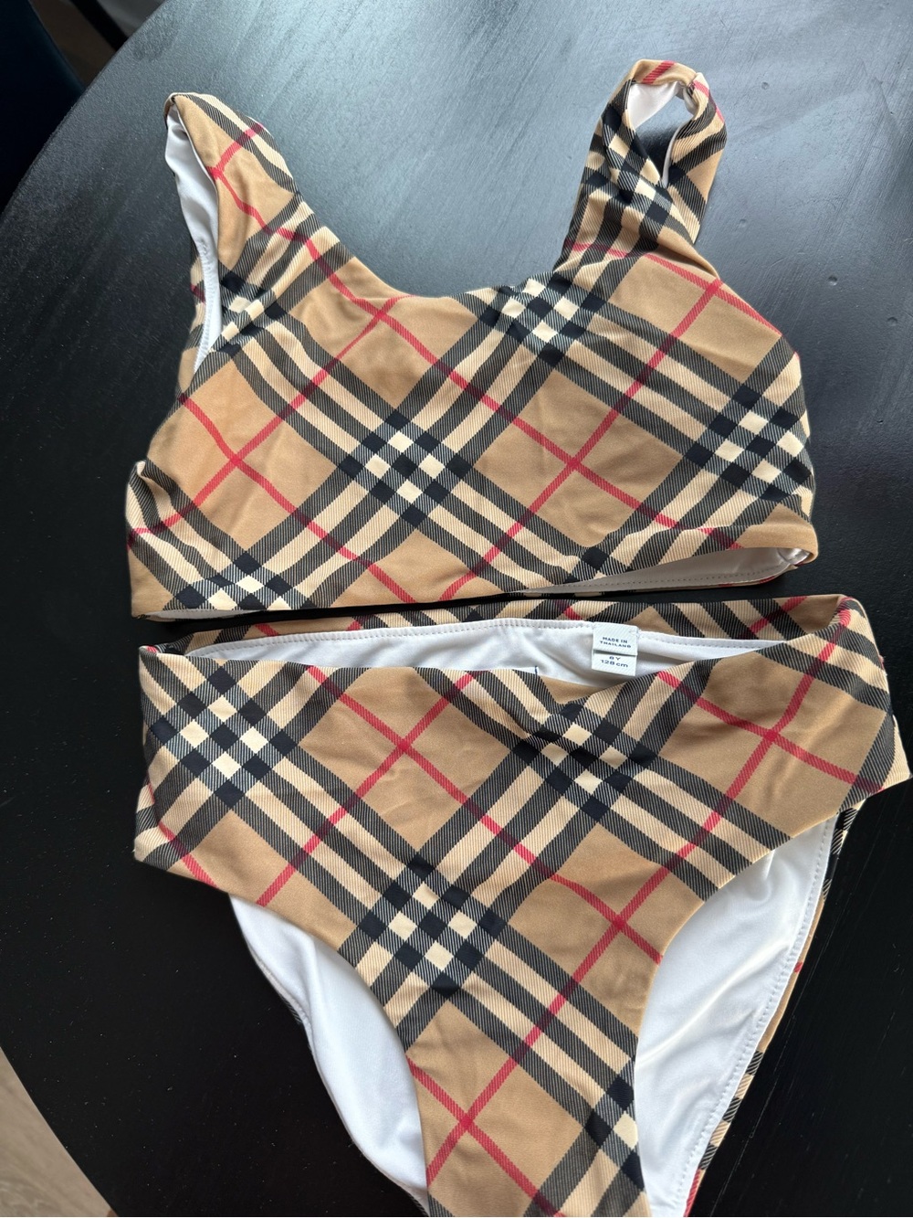 Burberry Tan Plaid Girls Two-Piece Bikini